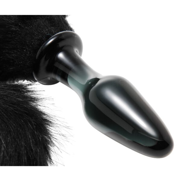 Midnight Fox Tail Glass Anal Plug - Image 2
