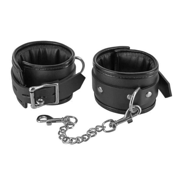 Locking Padded Wrist Cuffs With Chain - Image 3