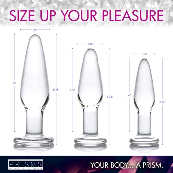 Dosha 3 Piece Glass Anal Plug Kit - Image 5