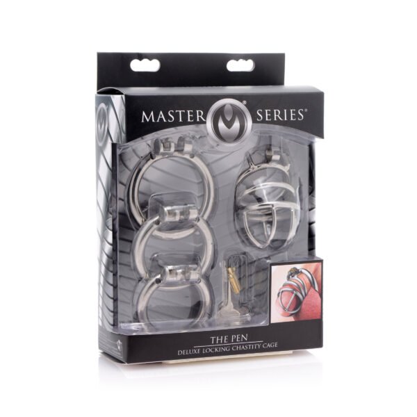 The Pen Deluxe Stainless Steel Locking Chastity Cage - Image 5