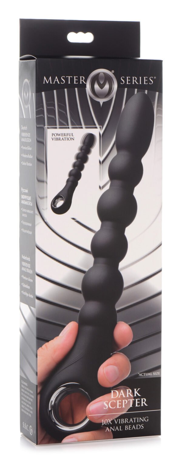 Dark Scepter 10x Vibrating Silicone Anal Beads - Image 5