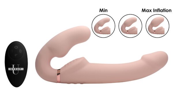 Remote Control Inflatable Vibrating Silicone Ergo Fit Strapless Strap-on - Image 3