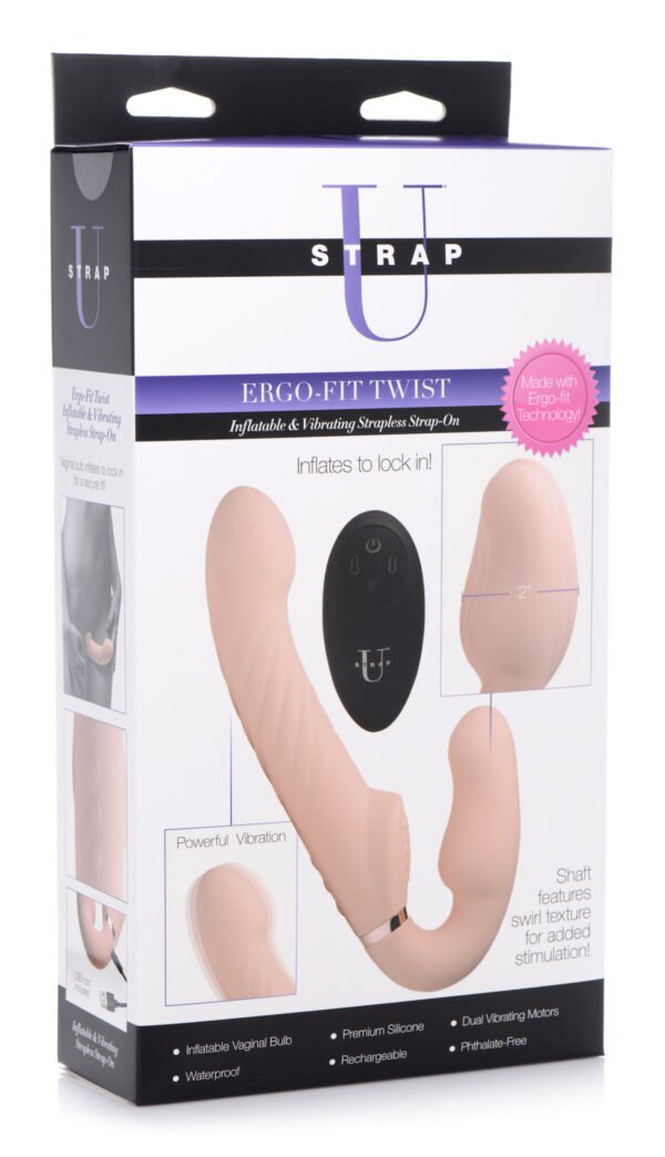 Ergo-fit Twist Inflatable Vibrating Silicone Strapless Strap-on - Image 8