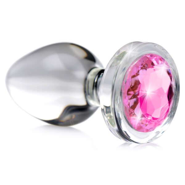 Pink Gem Glass Anal Plug - Image 3