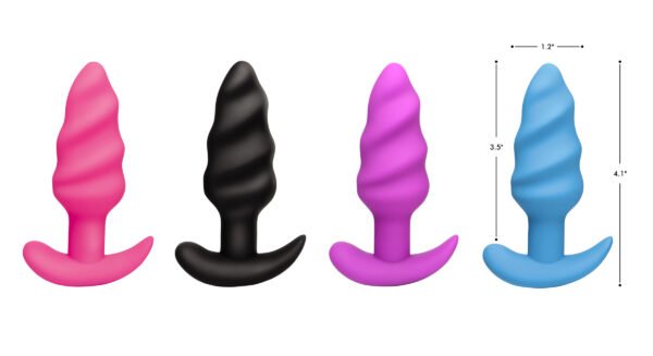 Remote Control 21x Vibrating Silicone Swirl Butt Plug - Image 7