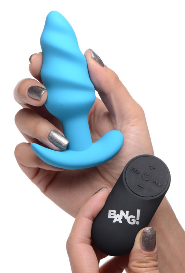 Remote Control 21x Vibrating Silicone Swirl Butt Plug - Image 3