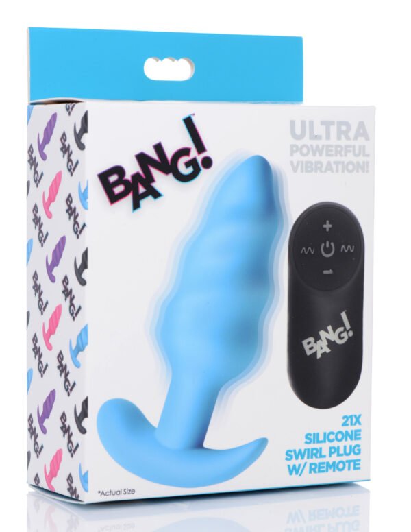 Remote Control 21x Vibrating Silicone Swirl Butt Plug - Image 8