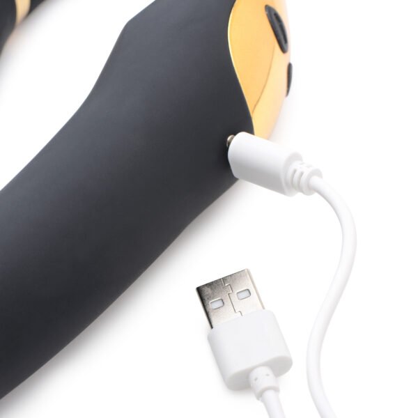 10x Pleasure Pose Come Hither Silicone Vibrator With Poseable Clit Stimulator - Image 8