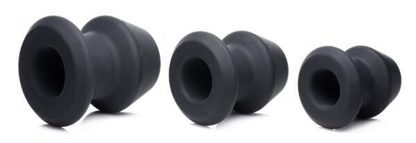 Gape-grommets 3 Piece Hollow Silicone Anal Dilator Set - Image 4
