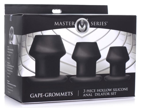 Gape-grommets 3 Piece Hollow Silicone Anal Dilator Set - Image 6