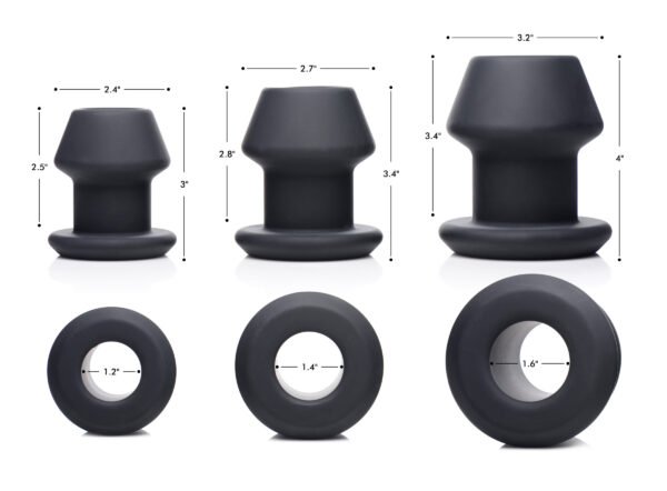 Gape-grommets 3 Piece Hollow Silicone Anal Dilator Set - Image 5
