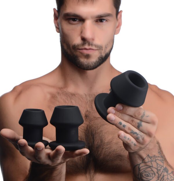 Gape-grommets 3 Piece Hollow Silicone Anal Dilator Set - Image 3