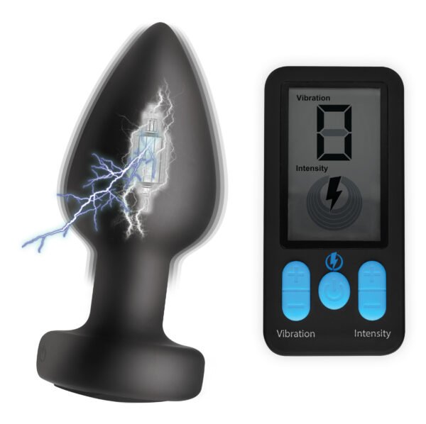 E-stim Pro Silicone Vibrating Anal Plug With Remote Control - Image 3