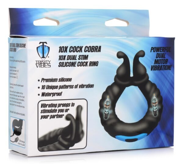 10x Cobra Dual Stimulation Silicone Cock Ring - Image 6