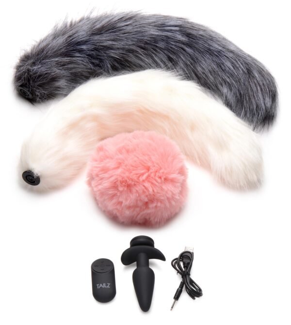 Vibrating Silicone Anal Plug With 3 Interchangeable Tails - Image 5