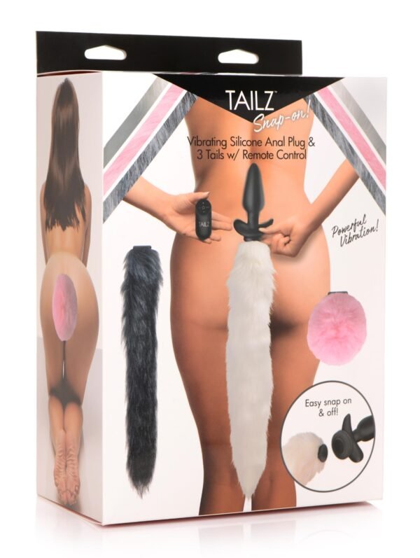 Vibrating Silicone Anal Plug With 3 Interchangeable Tails - Image 17
