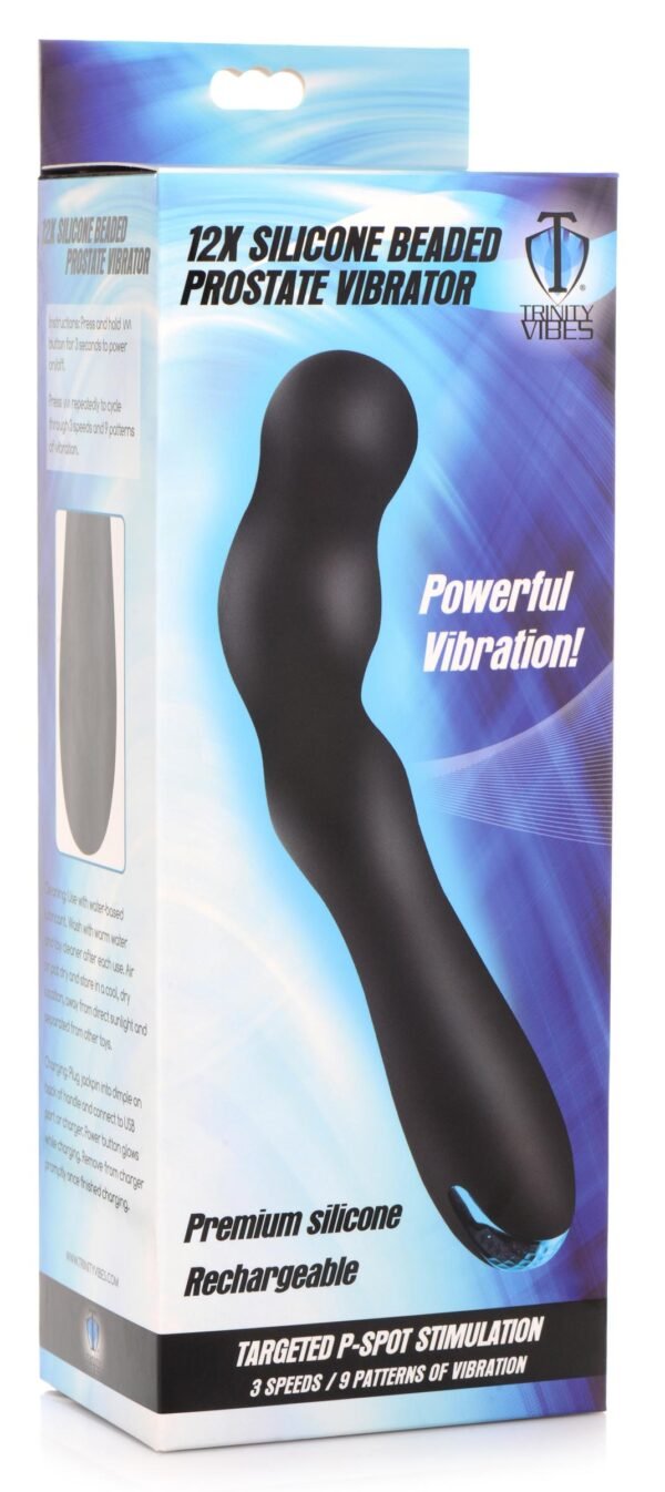 12x Silicone Beaded Prostate Vibrator - Image 6