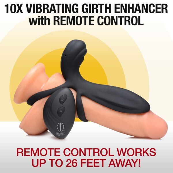 10x Silicone Vibrating Girth Enhancer With Remote Control - Image 4