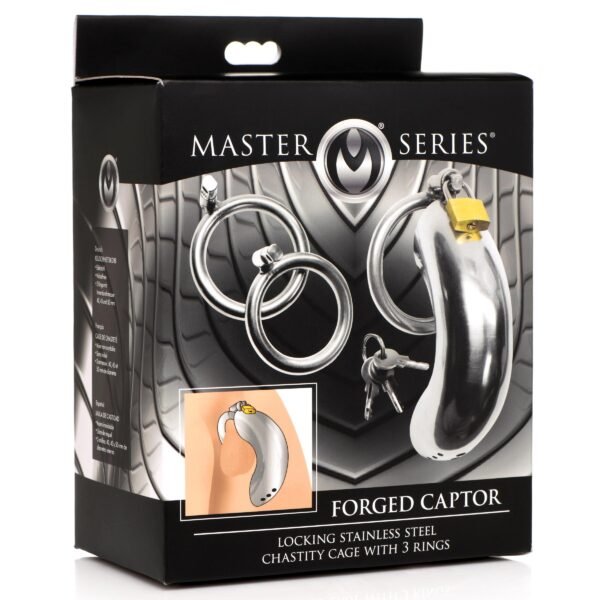 Forged Captor Locking Stainless Steel Chasity Cage - Image 7