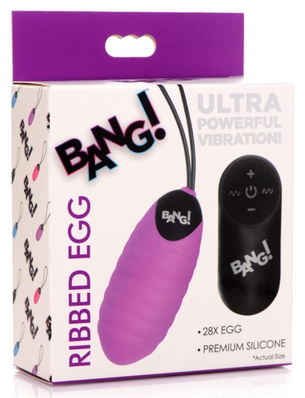28x Ribbed Silicone Vibrating Egg With Remote Control - Image 5