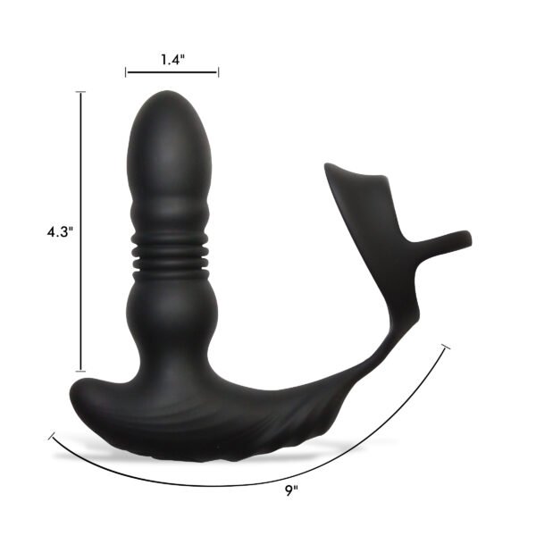 Thrusting Vibrator With Cock And Ball Ring And Remote - Image 6