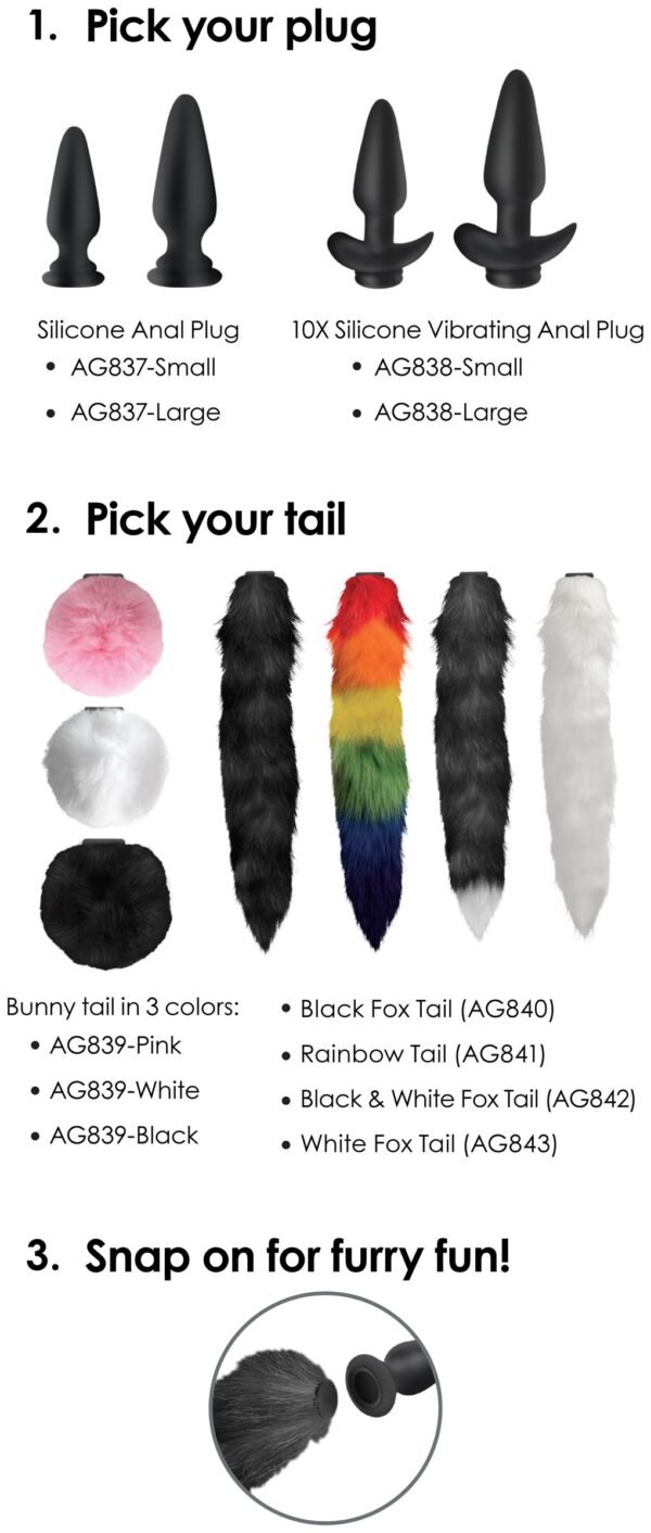 Large Vibrating Anal Plug With Interchangeable Fox Tail - Image 6