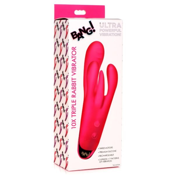 10x Triple Rabbit Silicone Vibrator - Image 9