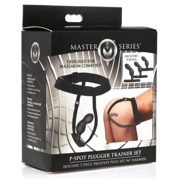 P-spot Plugger Trainer Set Silicone 3 Piece Prostate Plug Set With Harness - Image 7