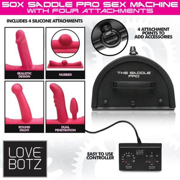 50x Saddle Pro Sex Machine With 4 Attachments - Image 2