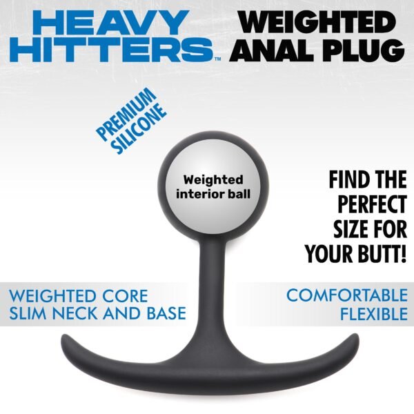 Premium Silicone Round Weighted Anal Plug - Xl - Image 2