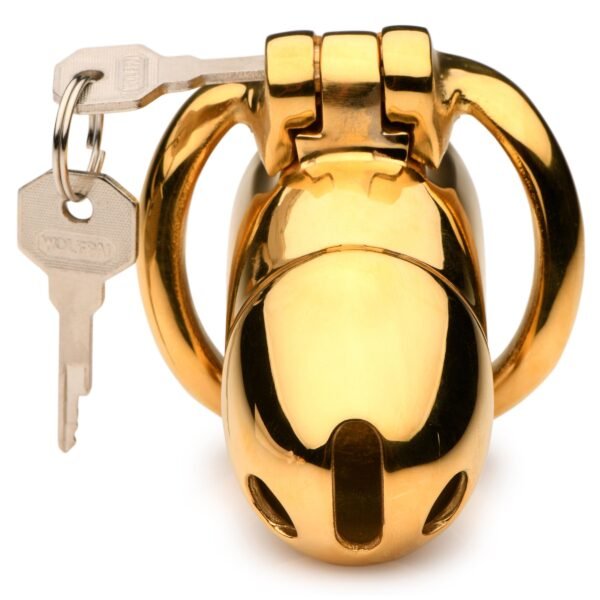 Midas 18k Gold-plated Locking Chastity Cage - Image 3