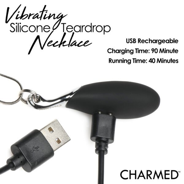 10x Vibrating Silicone Teardrop Necklace - Image 2