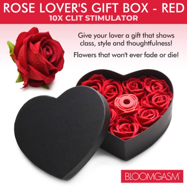 The Rose Lover's Gift Box 10x Clit Suction Rose - Red - Image 4