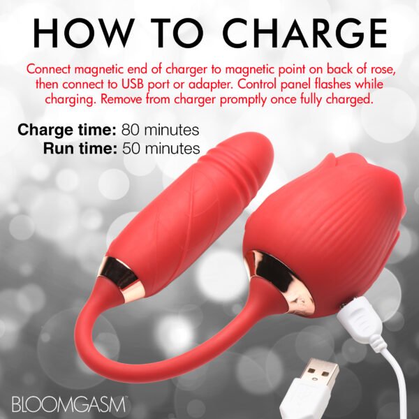 10x Romping Rose Suction And Thrusting Vibrator - Image 11