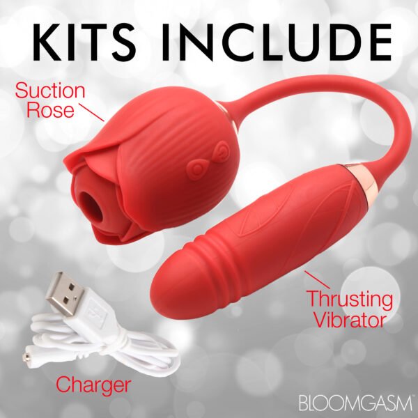 10x Romping Rose Suction And Thrusting Vibrator - Image 9