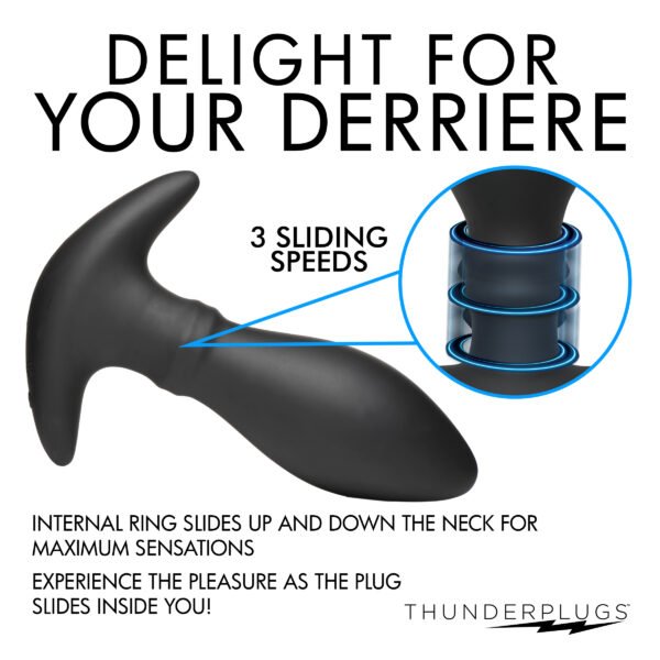 Rim Slide 10x Sliding Ring Silicone Butt Plug With Remote - Image 5