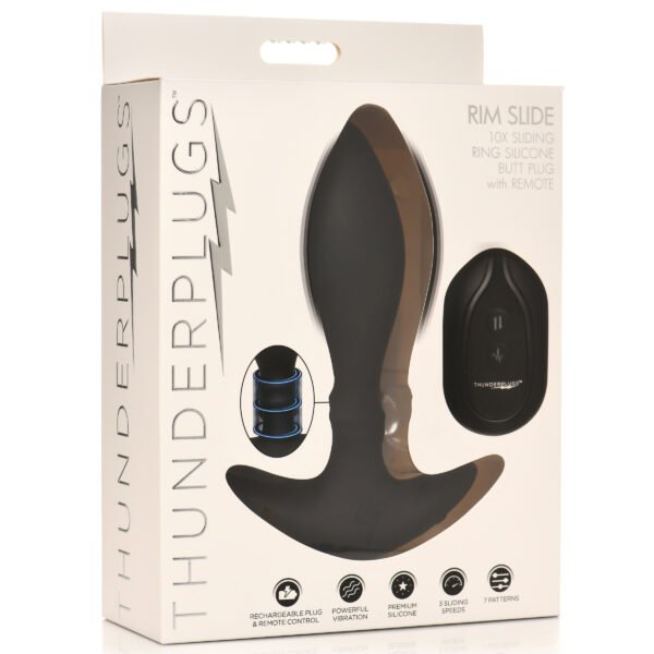 Rim Slide 10x Sliding Ring Silicone Butt Plug With Remote - Image 10