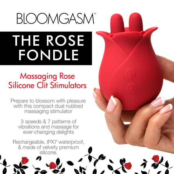 10x Fondle Massaging Rose Silicone Clit Stimulators - Image 12