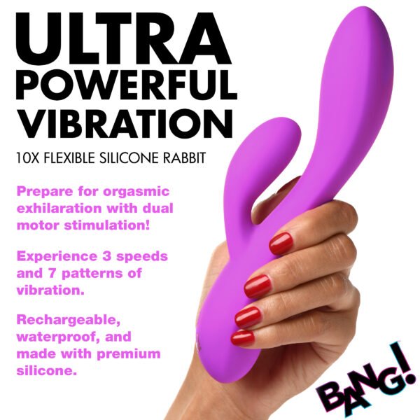 10x Flexible Silicone Rabbit Vibrator - - Image 6