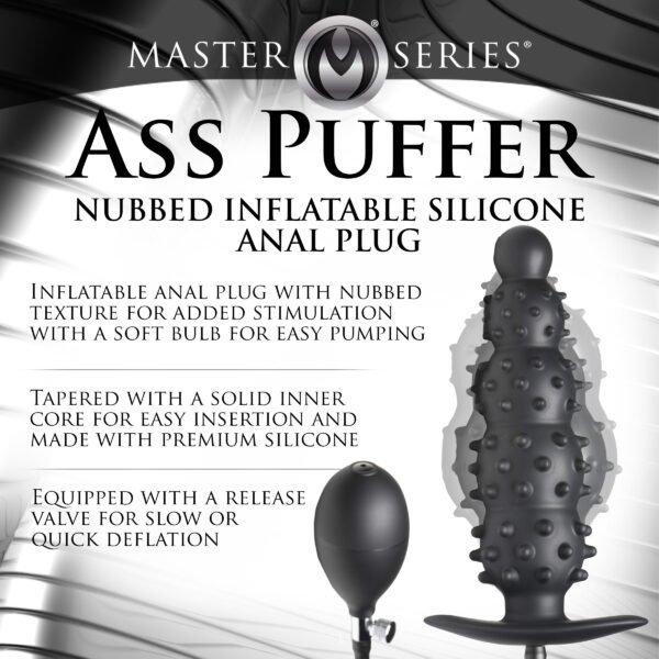 Ass Puffer Nubbed Inflatable Silicone Anal Plug - Image 6
