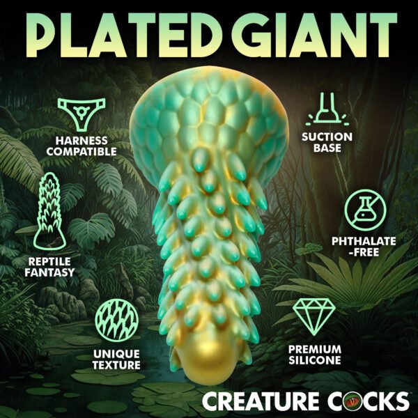 Stegosaurus Spiky Reptile Silicone Dildo - Image 3