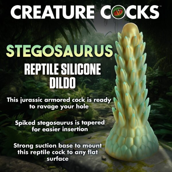 Stegosaurus Spiky Reptile Silicone Dildo - Image 7