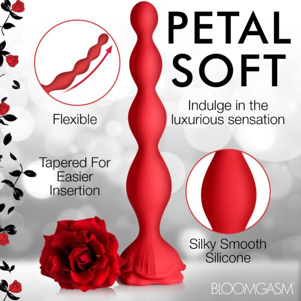 9x Beaded Bloom Silicone Rose Vibrator - Image 3
