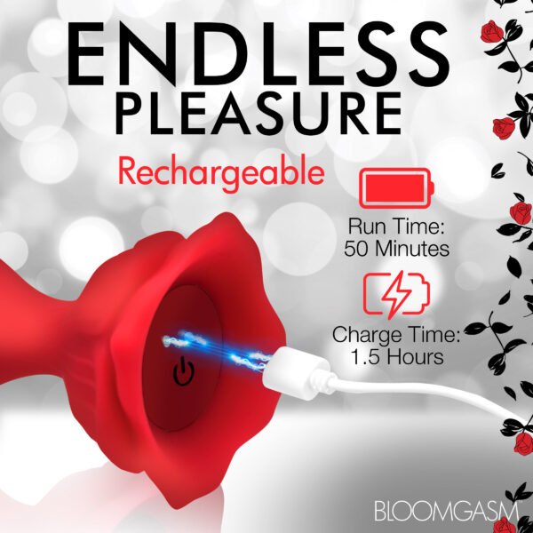 9x Beaded Bloom Silicone Rose Vibrator - Image 7