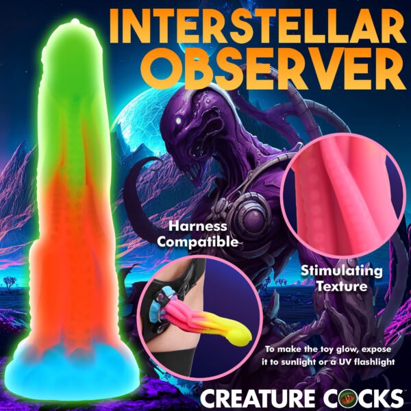 Tenta-glow Glow-in-the-dark Silicone Dildo - Image 4