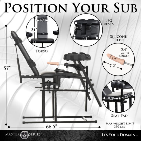 Leg Spreader Obedience Chair With Sex Machine - Image 5