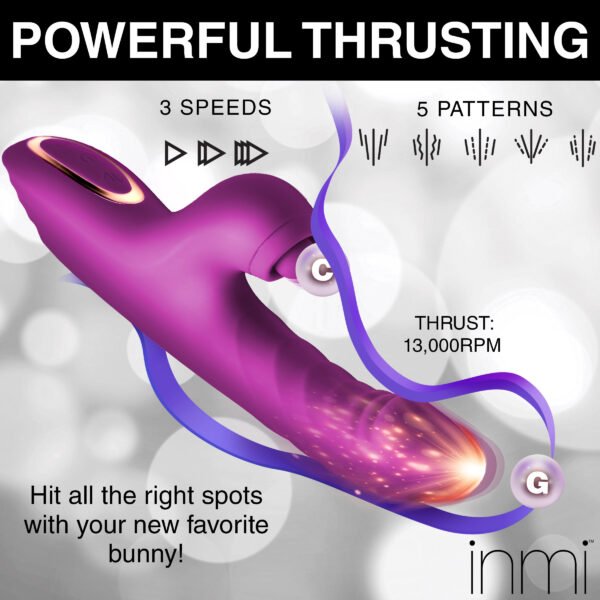 Bumping Bunny Thrusting & Pulsing Silicone Rabbit Vibrator - Image 4