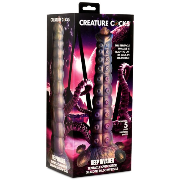 Deep Invader Tentacle Ovipositor Silicone Dildo With Eggs - Image 3