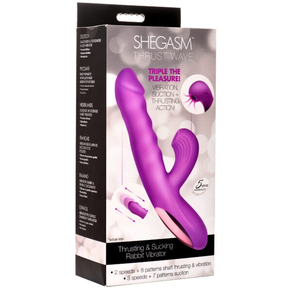Thrust Wave Thrusting And Sucking Silicone Rabbit Vibrator - Image 9