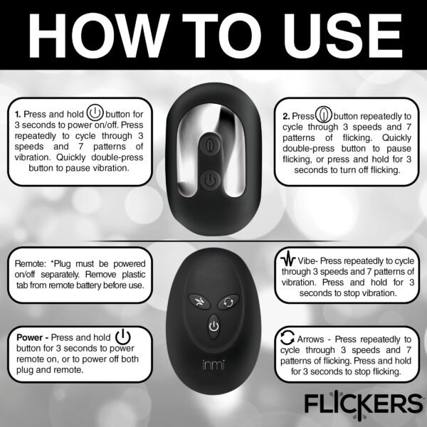 Bum Flick Vibrating And Flicking Silicone Butt Plug With Remote - Image 4